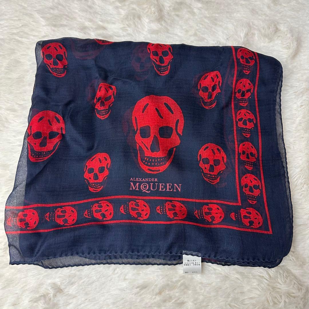 美品 ALEXANDER MCQUEEN スカル柄ストール