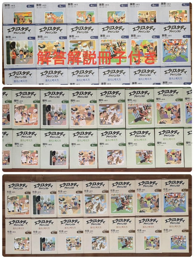解答解説付き　エブリスタディ　アドバンスト　小6 算数　理科　社会
