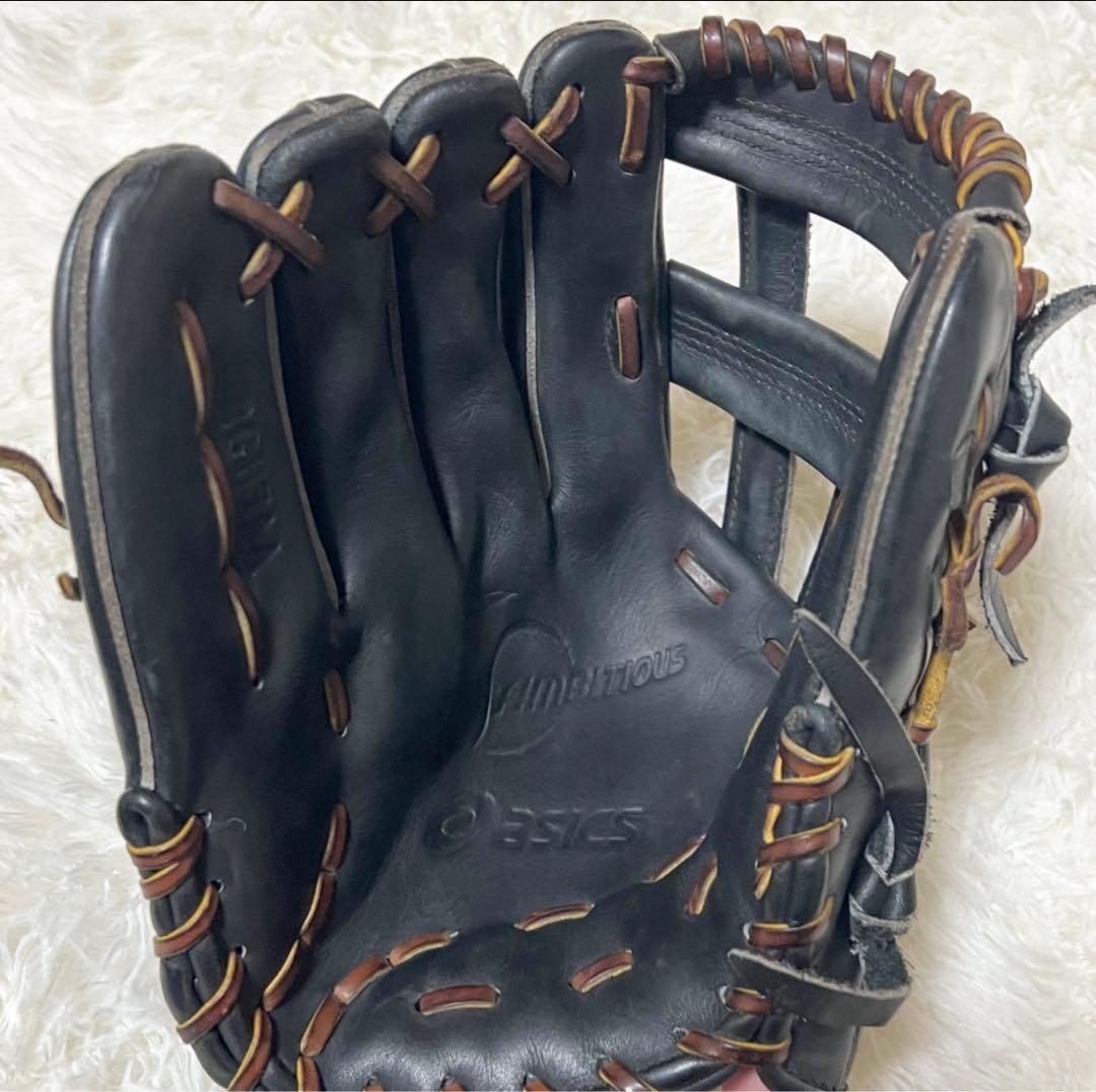 【美品】 AMBITIOUS アンビシャス 硬式用　グローブ 左投げ　ASICS