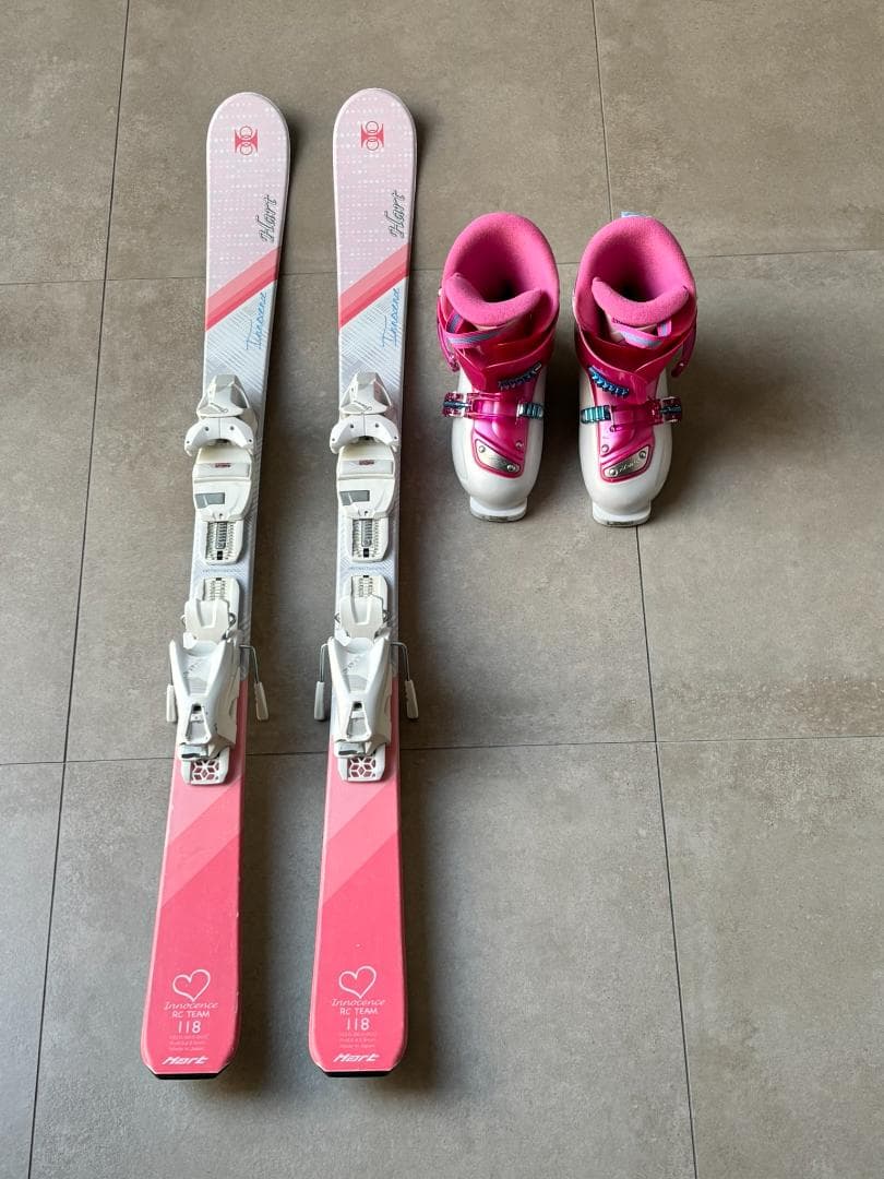 スキー板118cm ＆ ブーツ22cm　2点セット（身長124～136cm）