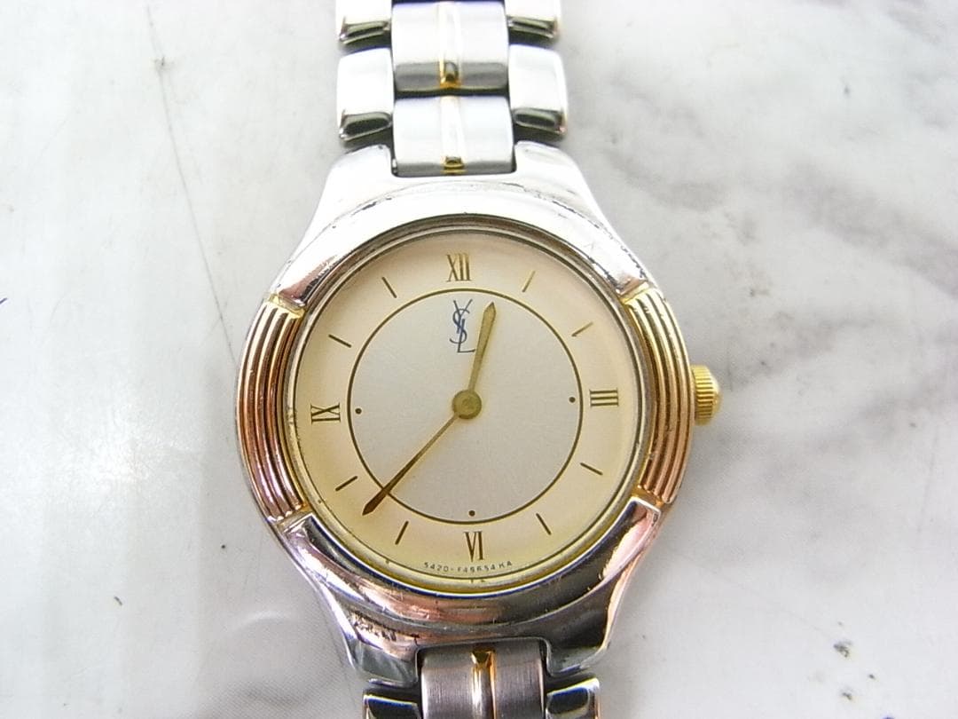 ヴィンテージ　イヴサンローラン　YSL　コンビ　ラウンド　レディース　ウォッチ