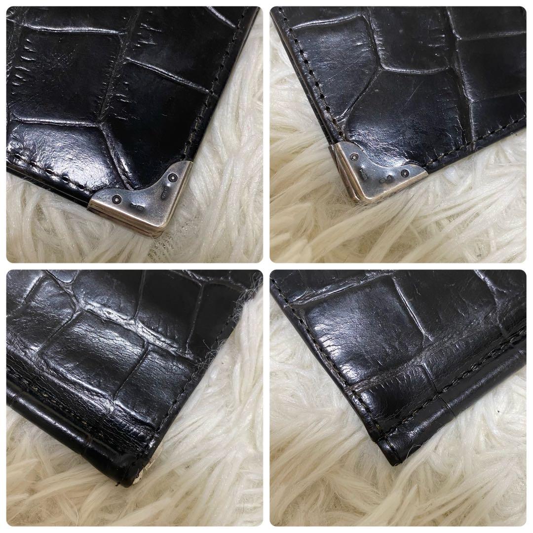 【良品✨】ポールスミス レザー クロコ型押し マネークリップ 黒