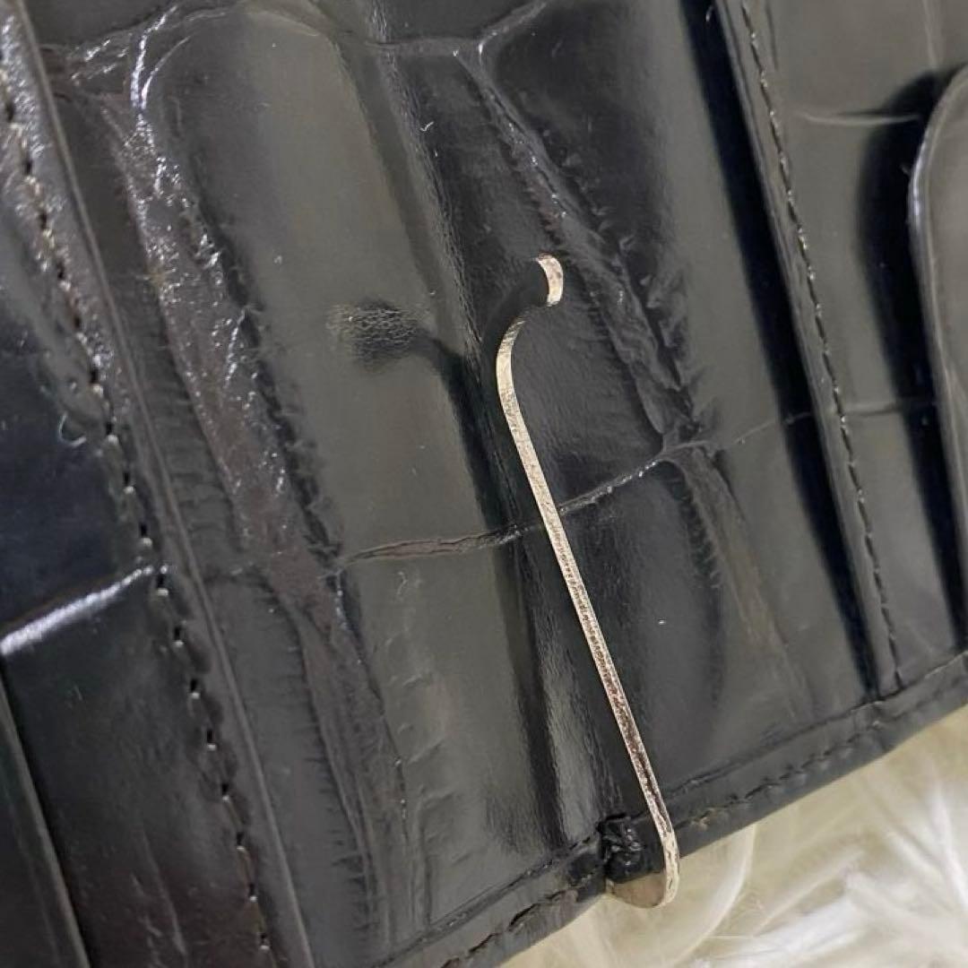 【良品✨】ポールスミス レザー クロコ型押し マネークリップ 黒