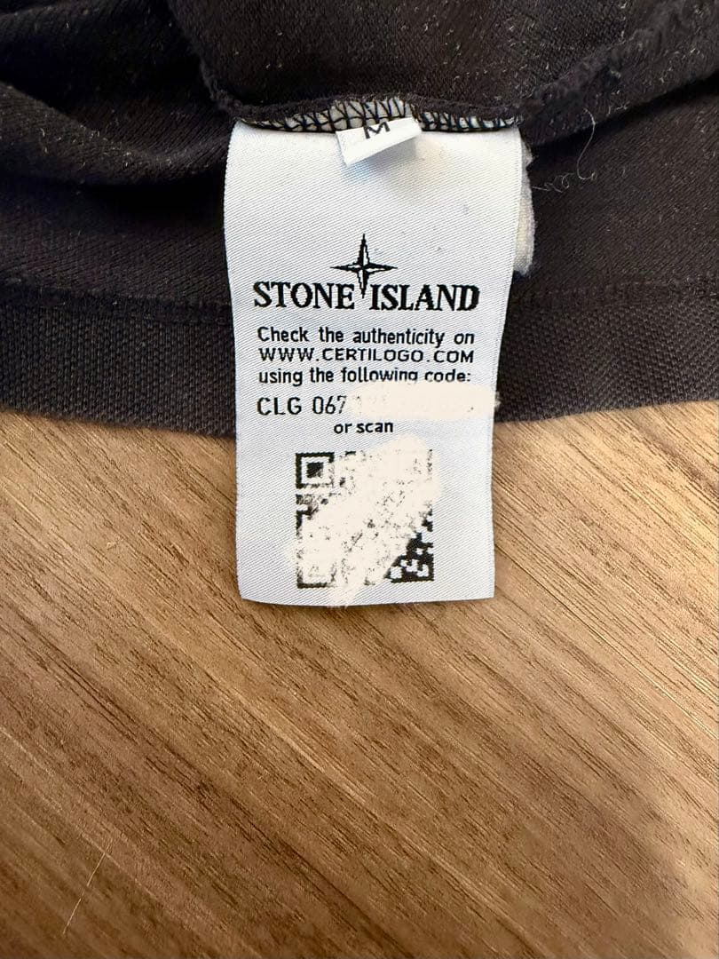 STONE  ブラック ポロシャツ スリムフィット.