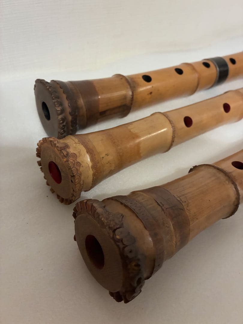 q*i様 尺八 在銘 郭山 和楽器 木管楽器 ３点 まとめ売り【ジャンク】