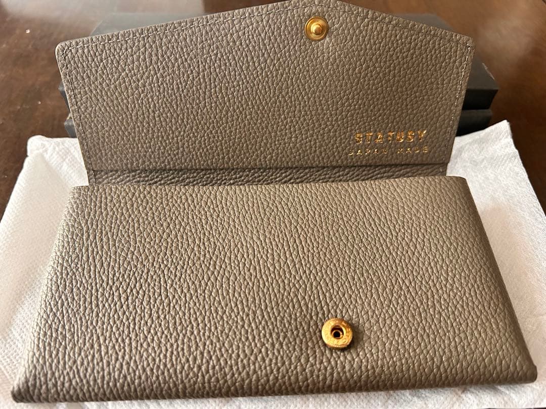 STATUSY 日本製 グレー 長財布