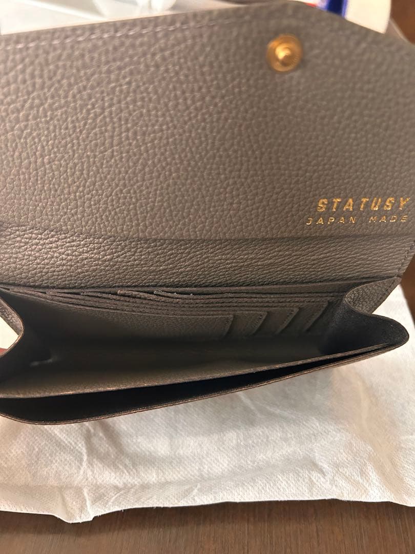 STATUSY 日本製 グレー 長財布