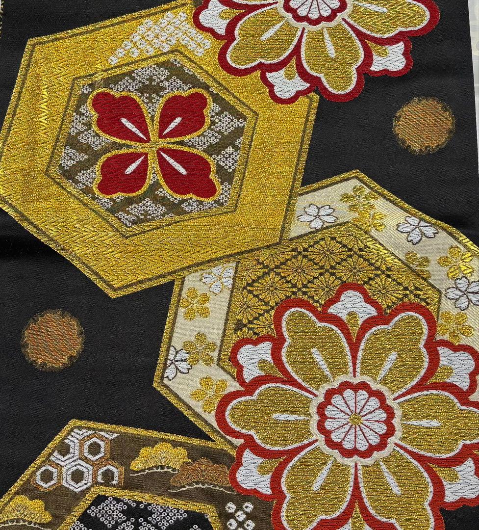 sh-065 化繊袋帯全通　振袖　成人式　美品