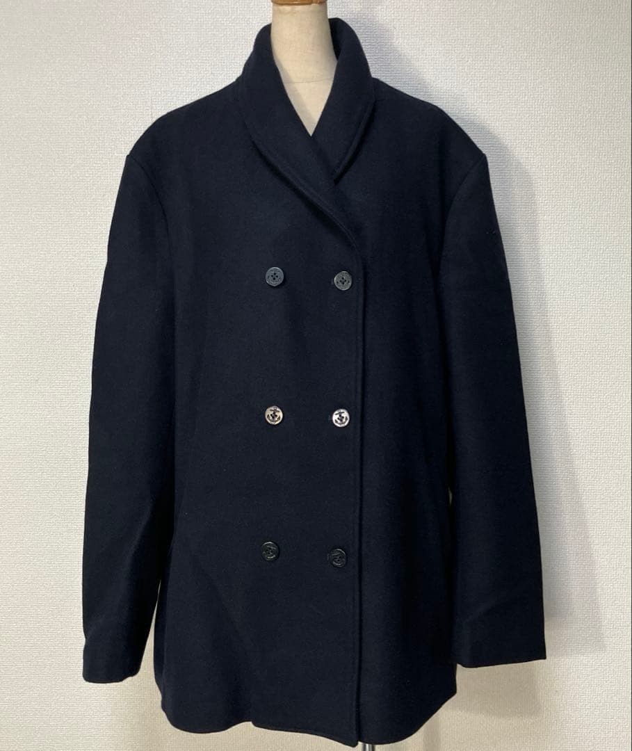 カラクkarakuダブルブレストショールカラーピーコート ビジネス カジュアル