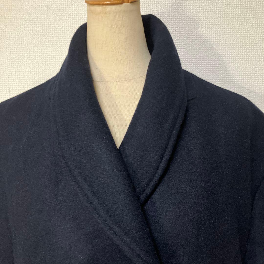 カラクkarakuダブルブレストショールカラーピーコート ビジネス カジュアル