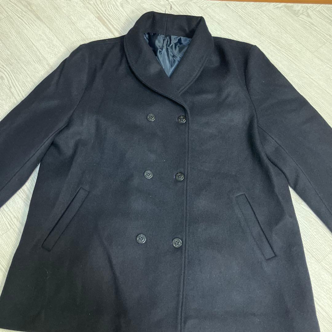 カラクkarakuダブルブレストショールカラーピーコート ビジネス カジュアル