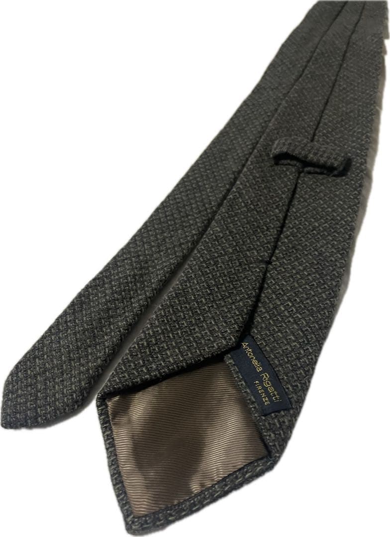 【希少】　アントネッラ　リガッティ　ウールカシミヤ　ハンドメイドタイ　グリーン