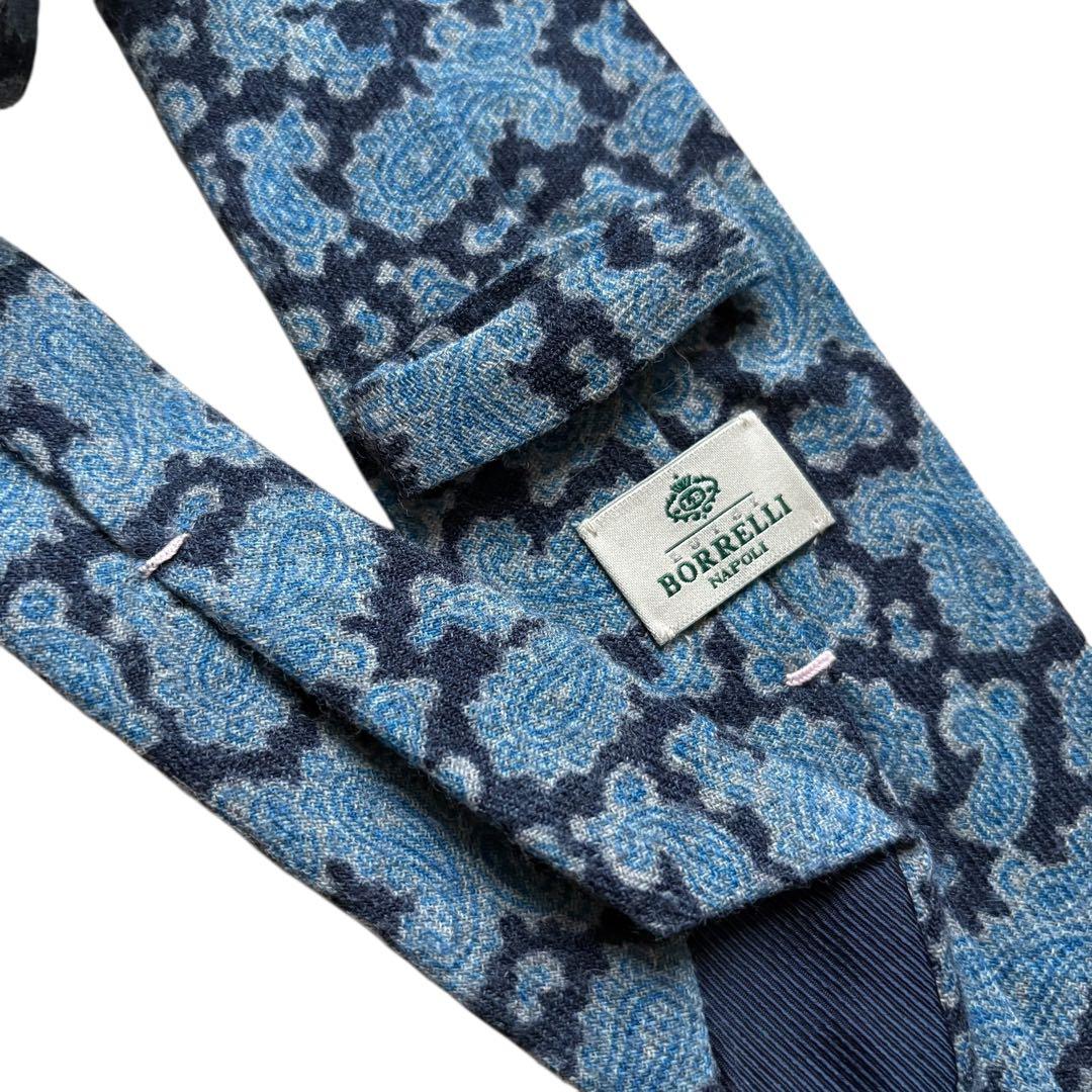 未使用近/LUIGI BORRELLI/ウールペイズリータイ
