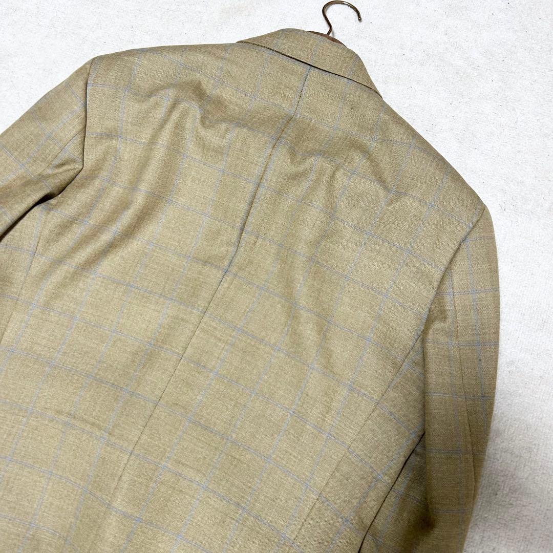 希少　バーバリーロンドン　テーラードジャケット　グレンチェック　イエロー　黄色