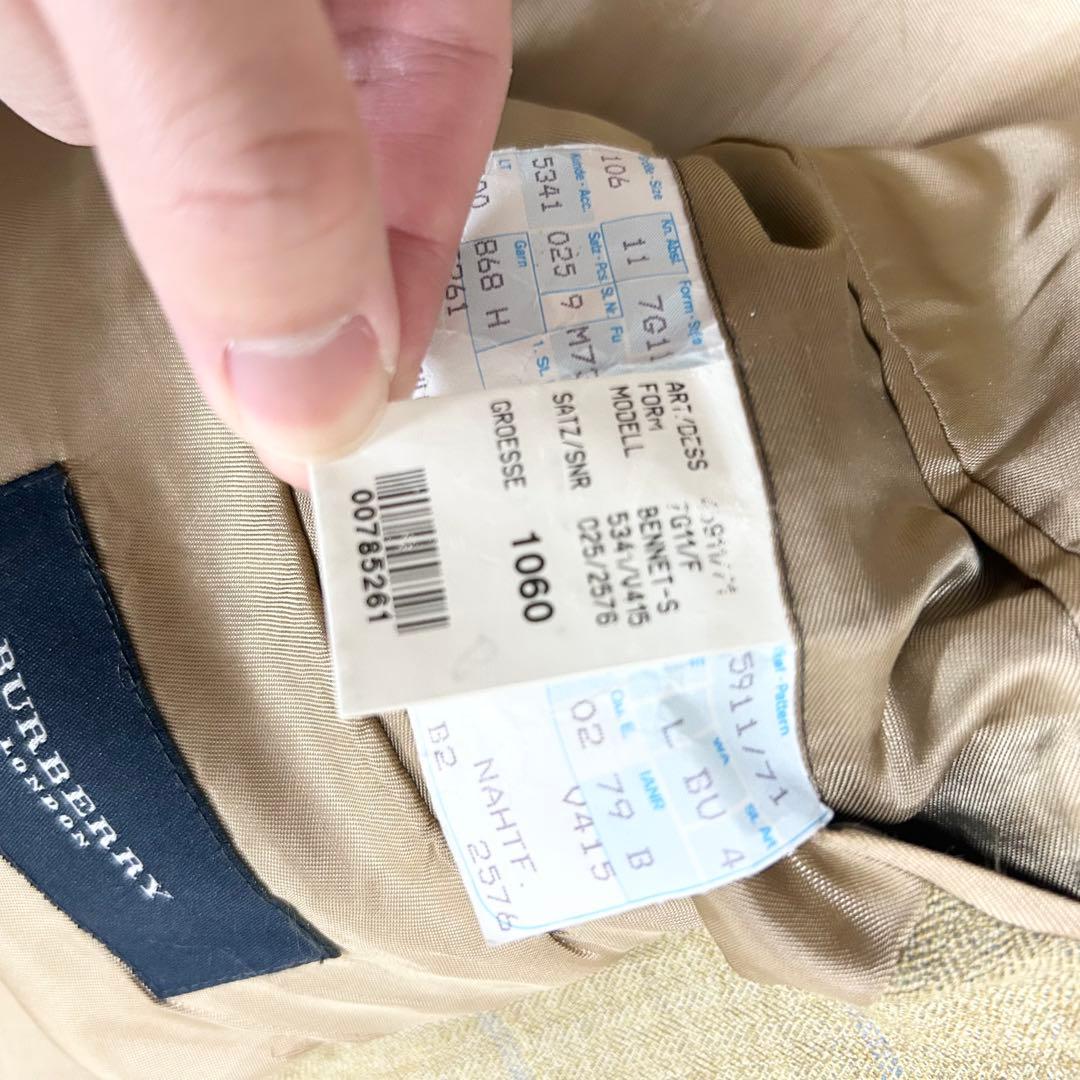 希少　バーバリーロンドン　テーラードジャケット　グレンチェック　イエロー　黄色