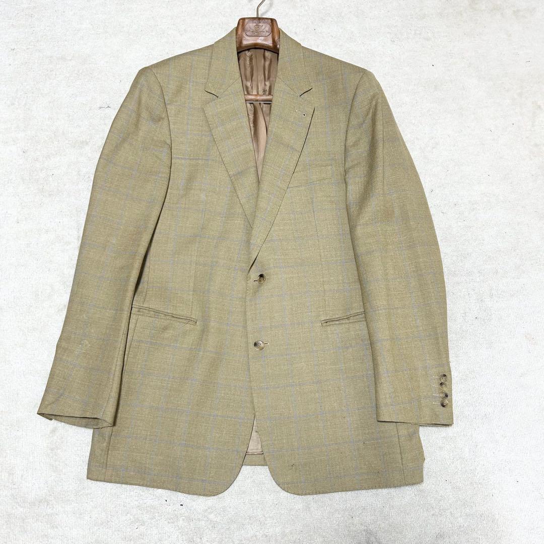 希少　バーバリーロンドン　テーラードジャケット　グレンチェック　イエロー　黄色