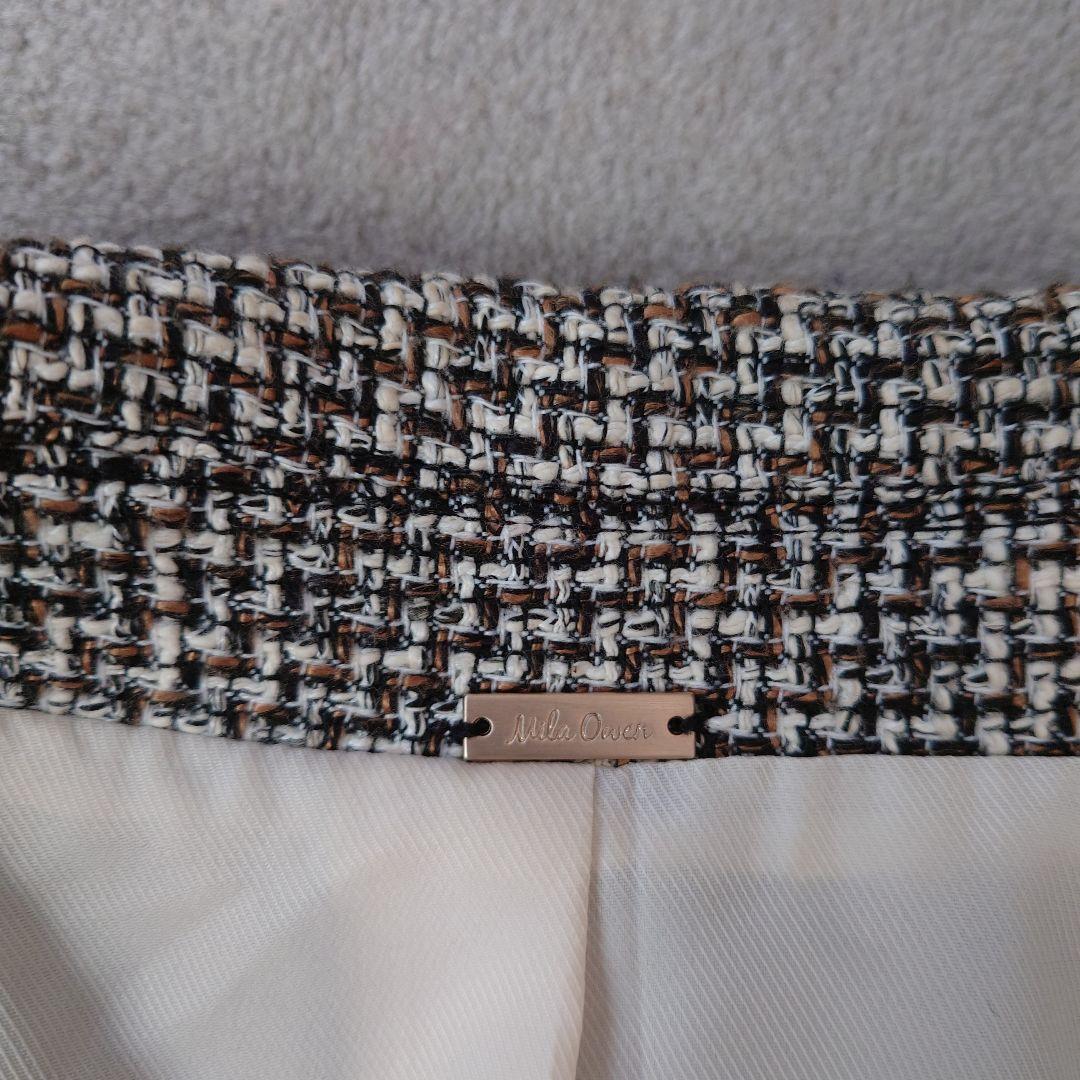 ミラオーウェン　金釦ダブルブレザー　テーラードジャケット　ツイード