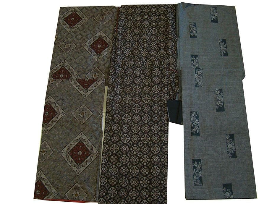 創作用 本場 奄美 龍郷 大島紬・泥染 大島 正絹 計3枚 セット Vｓ529