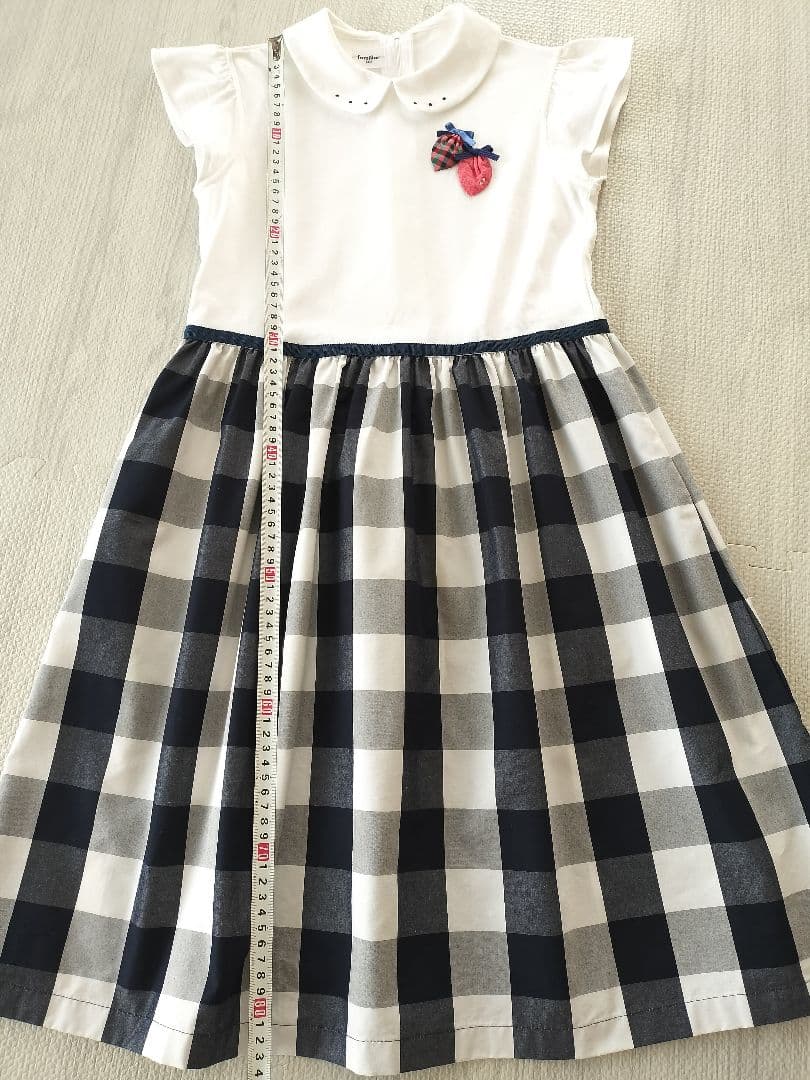 [[[ご成約済み]]]　familiar　140 半袖ワンピース チェック柄