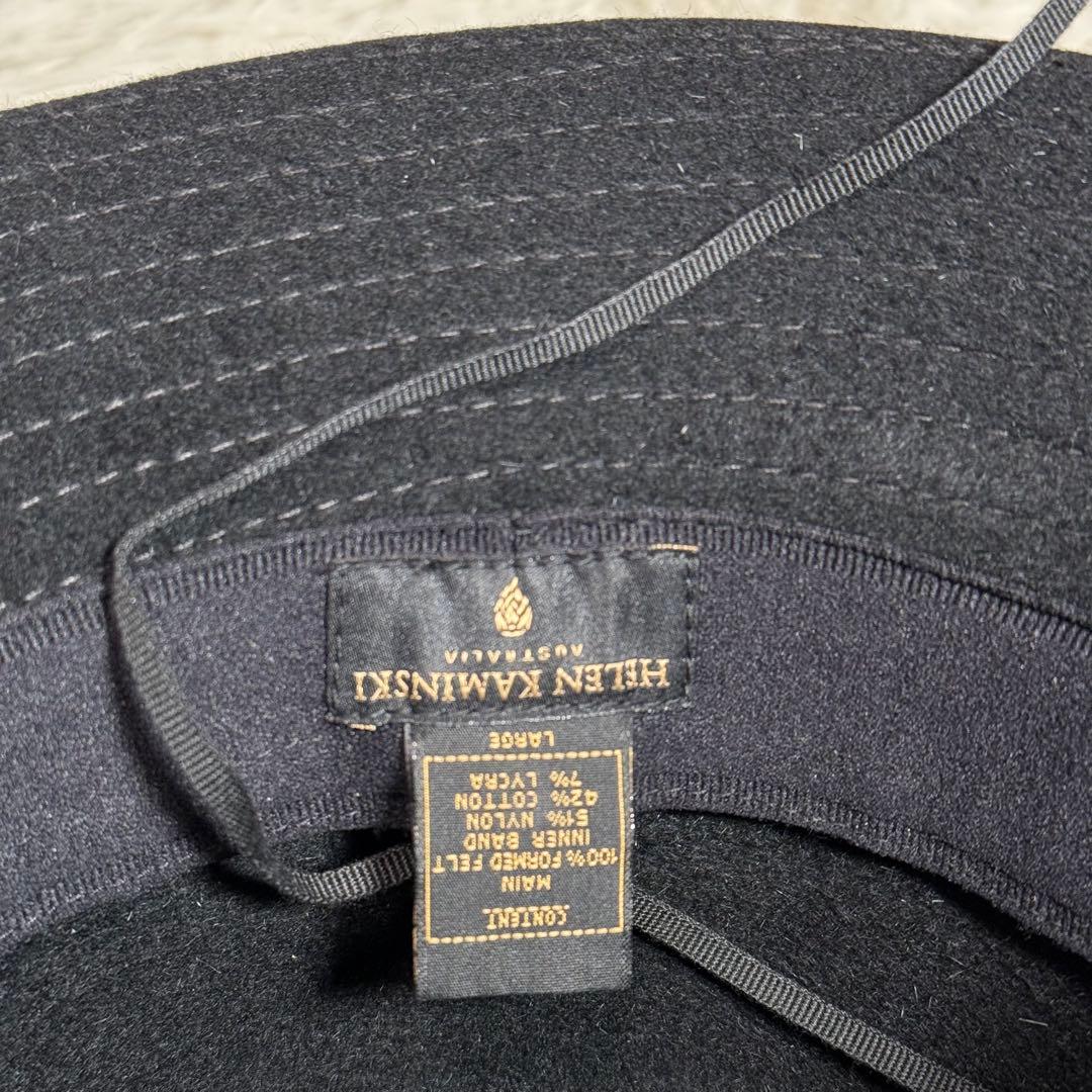 Helen Kaminski ハット L ウール 黒 ブラック レディース