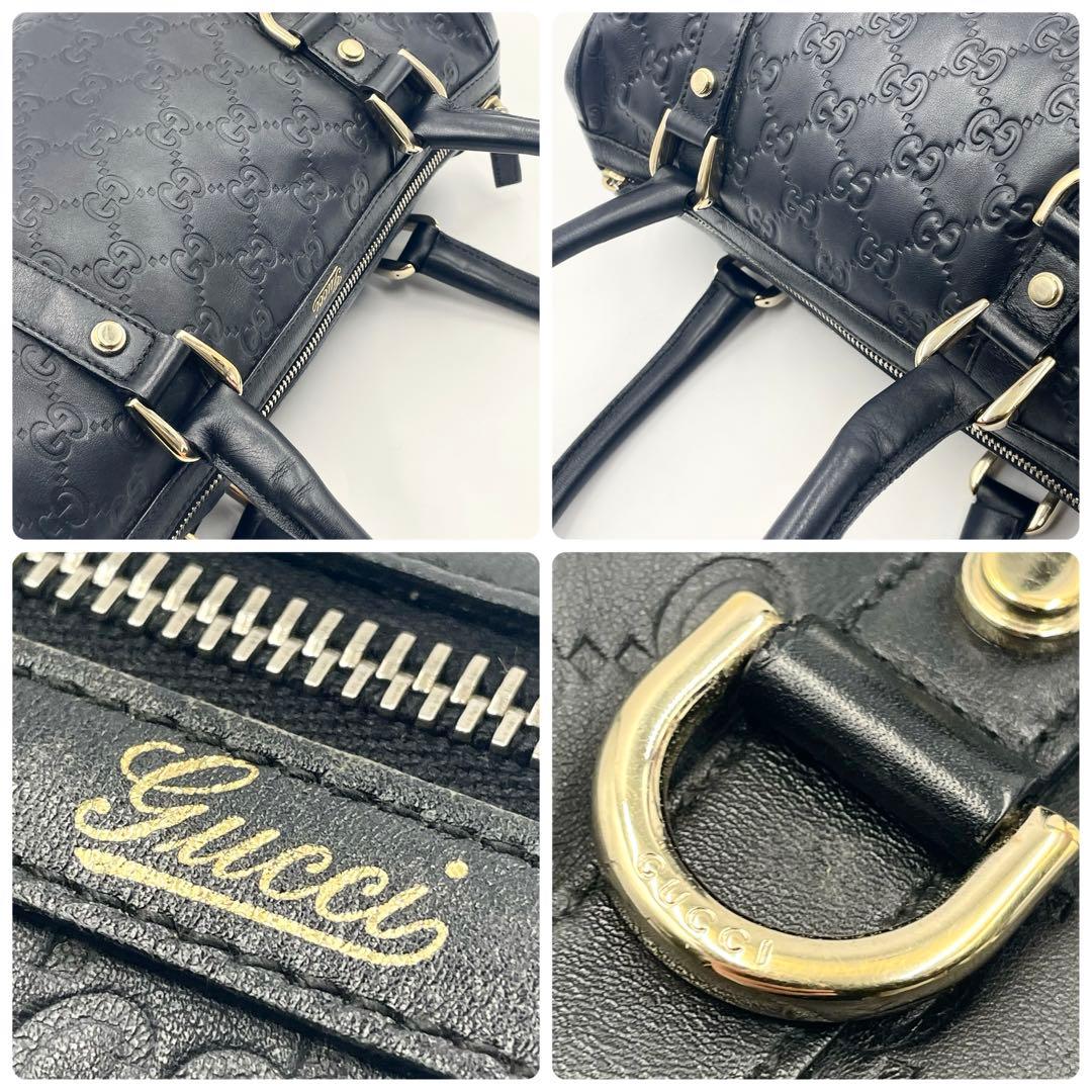 GUCCI グッチ GGシマレザー アビー ミニボストン ブラック 130942