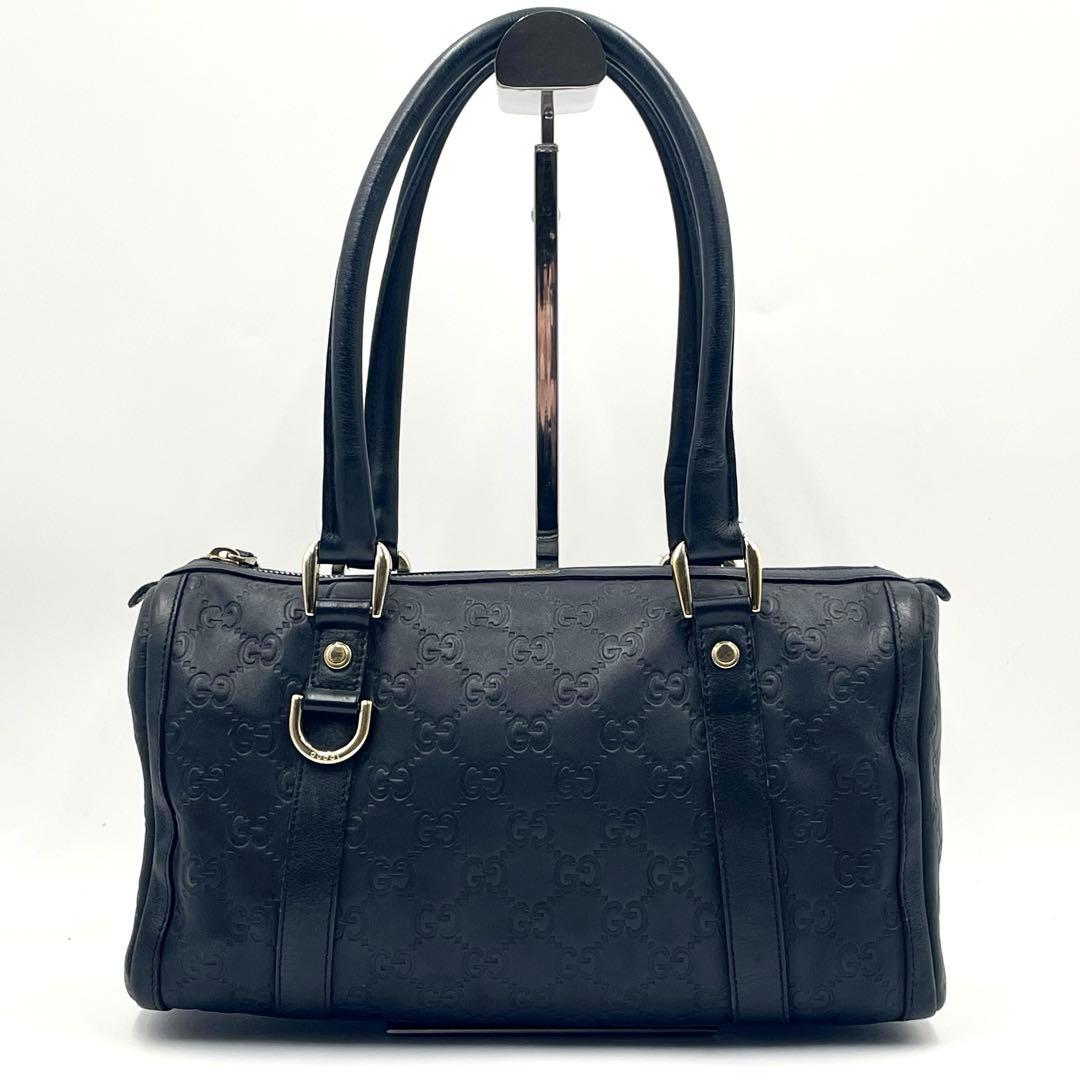 GUCCI グッチ GGシマレザー アビー ミニボストン ブラック 130942