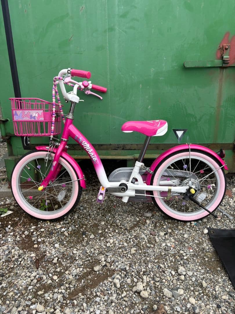 R★アイデス社製　ミニーマウス　ポルカドットS16インチ 子供用自転車 ピンク