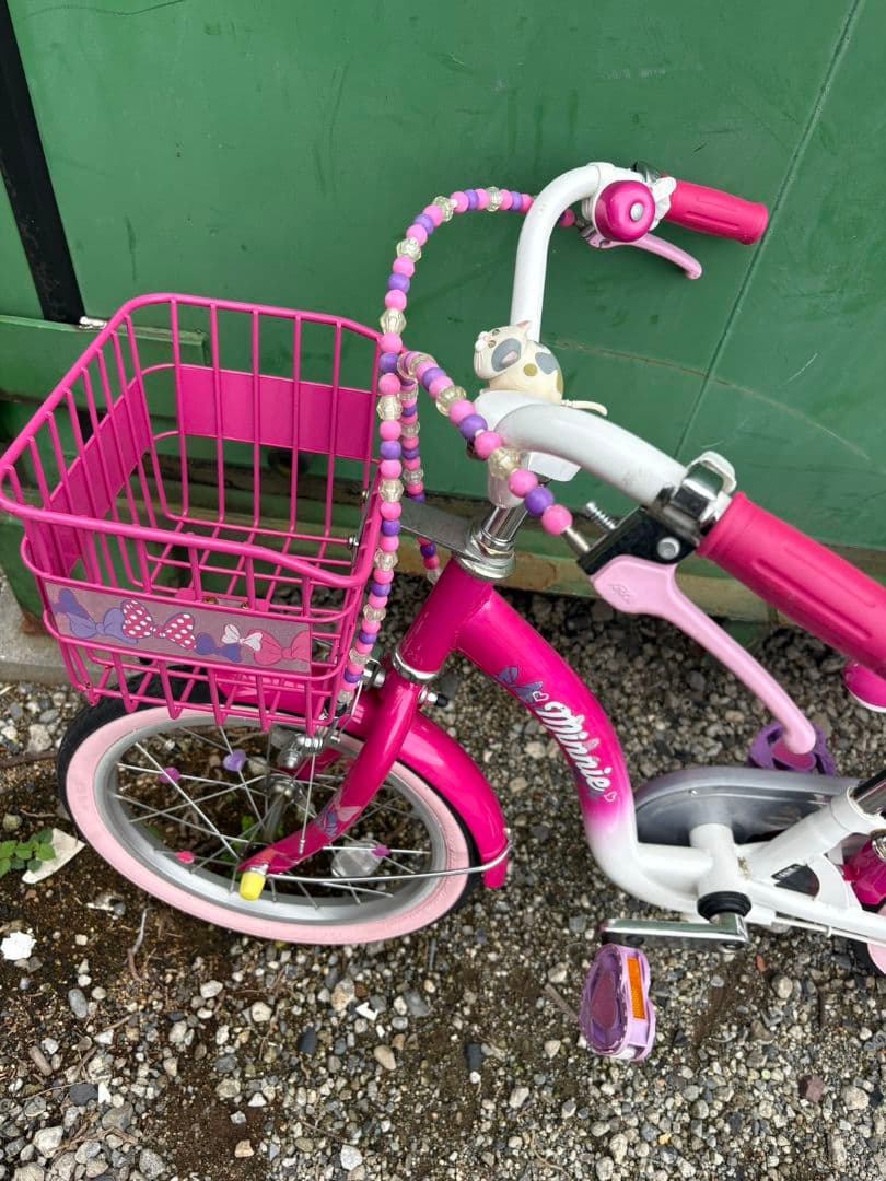 R★アイデス社製　ミニーマウス　ポルカドットS16インチ 子供用自転車 ピンク