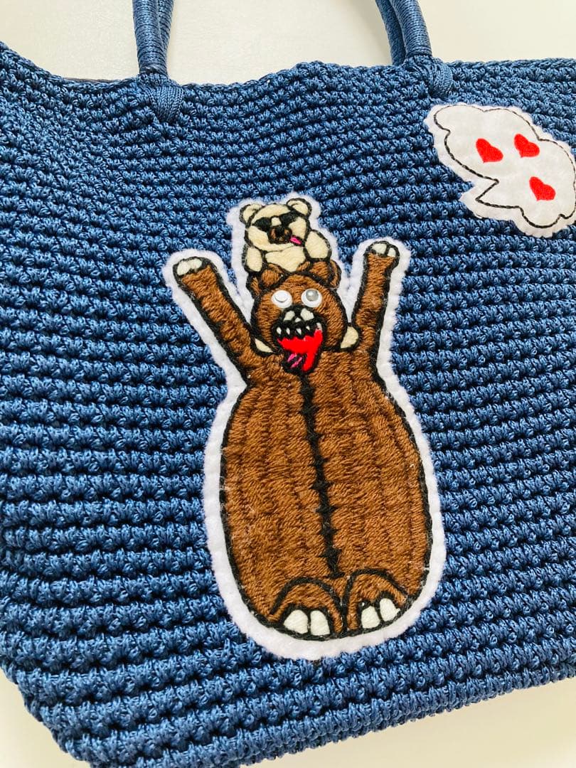 LUDROW ラドロー　アニマルコードバッグ　ブルー　くま