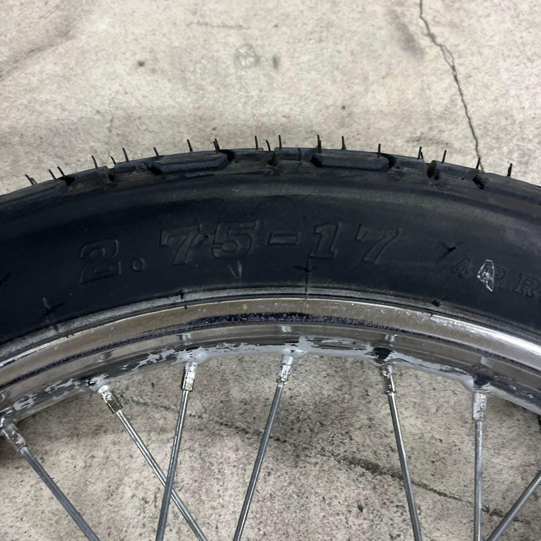 c50カブ前後17インチホイール、タイヤセットタイヤはヒゲつき