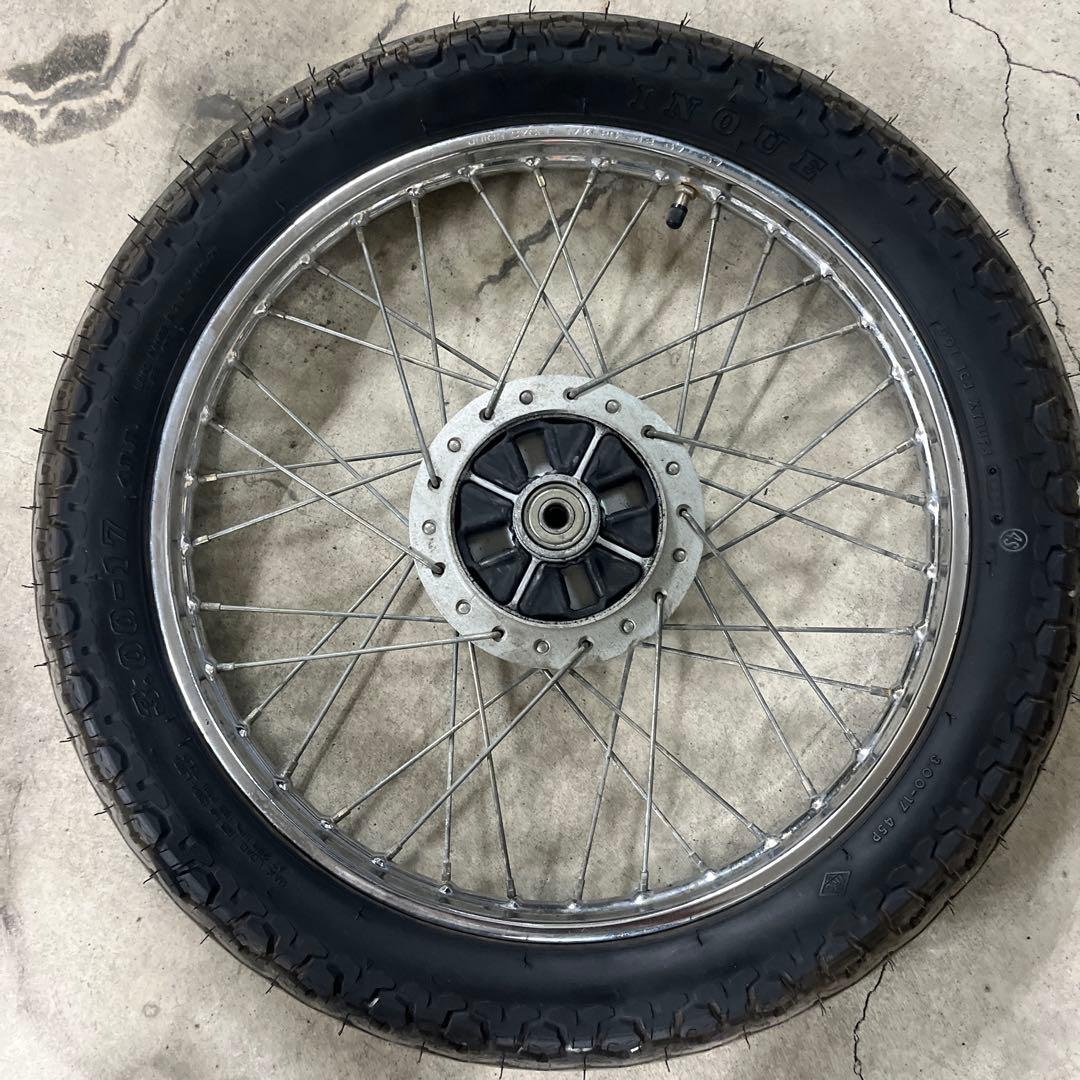 c50カブ前後17インチホイール、タイヤセットタイヤはヒゲつき