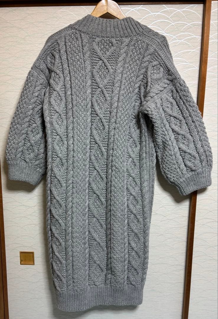 Yoko　ケーブルニットロングコート　パンプス2足