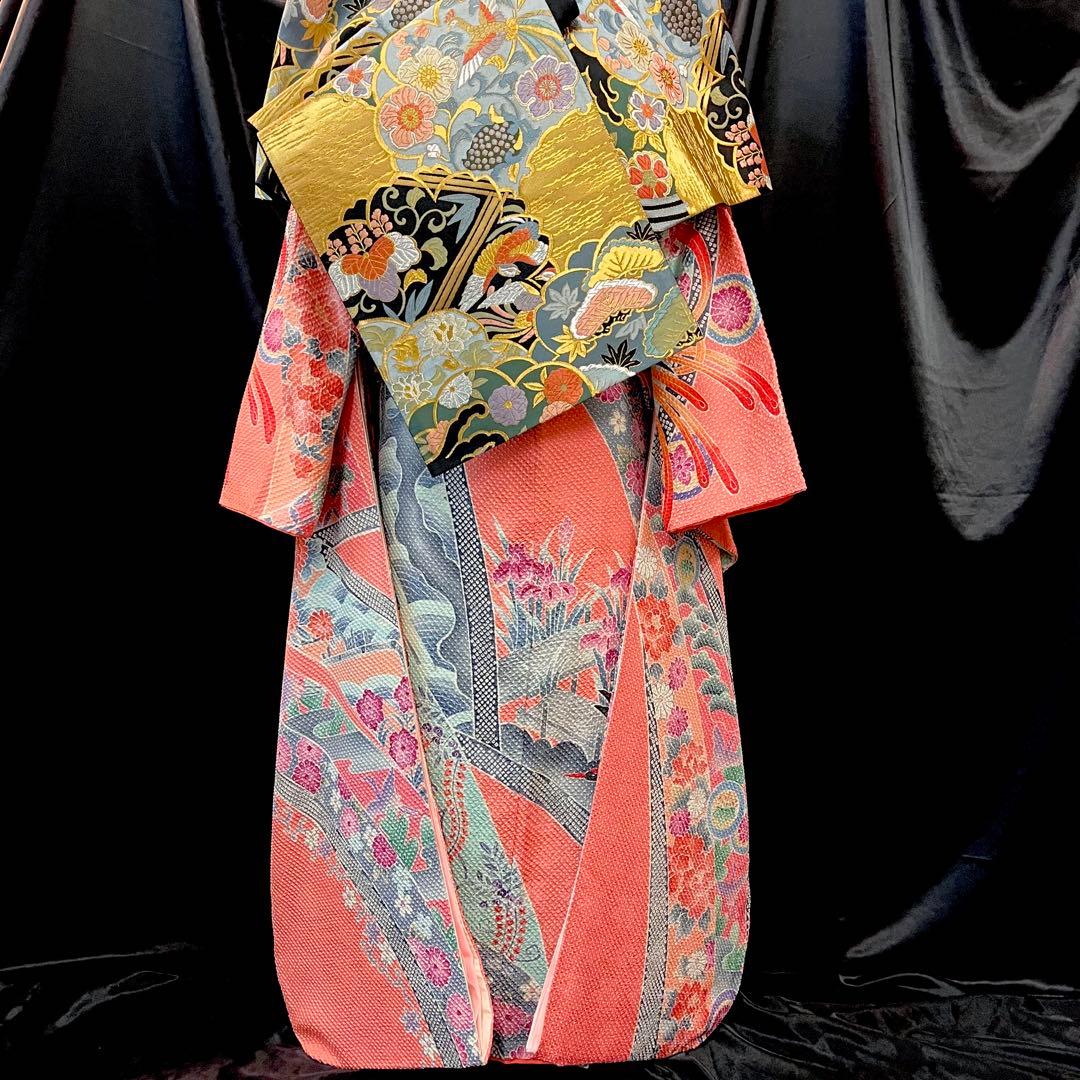 ◾️振袖フルセット■藤娘きぬたや■吉祥鶴模様■総絞り■振袖一式成人式振り袖