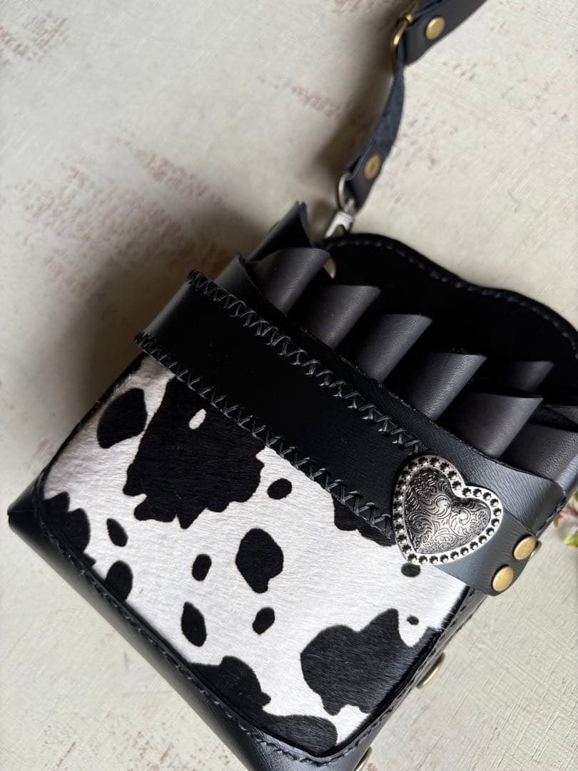 ♧Jasmine♧プロフィール必読 牛革ブラック、ハラコカウのシザーケース