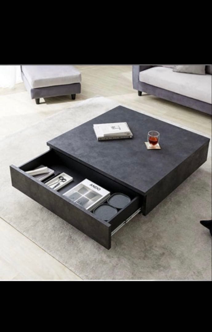 モルタルブラック センターテーブル (90x90)