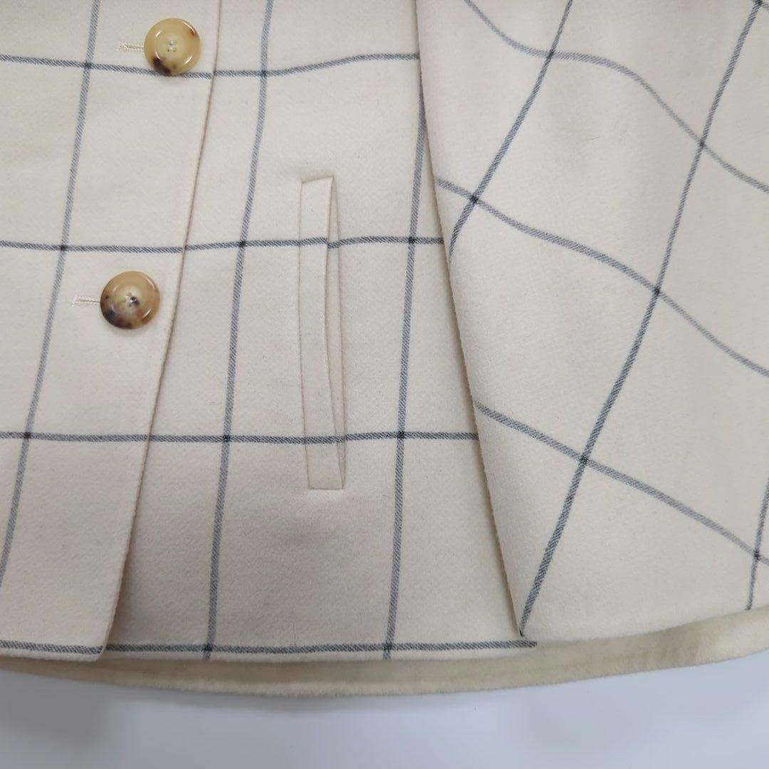 希少✨2way✨CELINE カシミア混 ポンチョ ケープ ブロックチェック