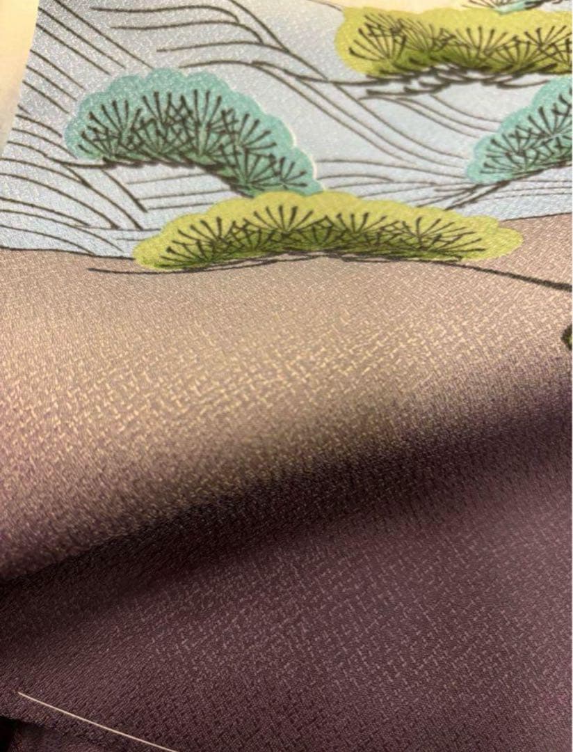 七五三　5歳男の子　着物・袴セット　グレーと紫系　鷹　松竹梅　日本製　新品