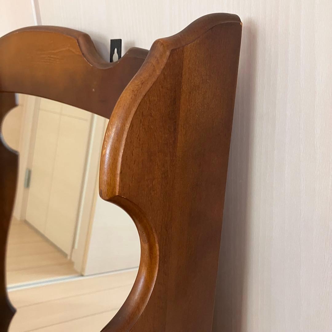 【美品】オールドカリモク 壁掛けミラー コロニアルシリーズ