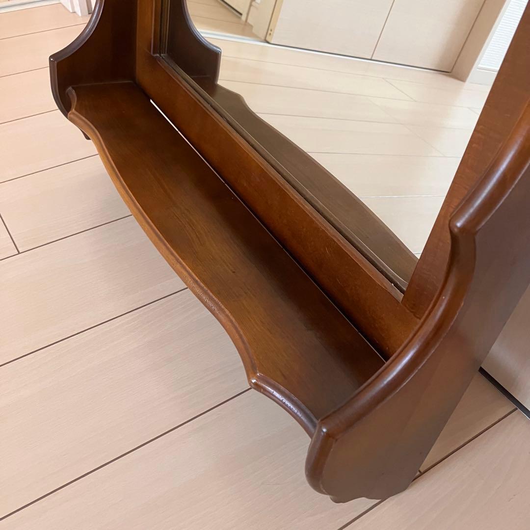 【美品】オールドカリモク 壁掛けミラー コロニアルシリーズ