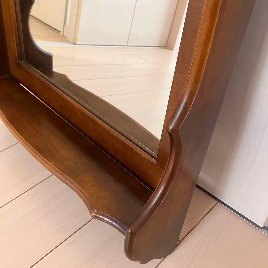 【美品】オールドカリモク 壁掛けミラー コロニアルシリーズ