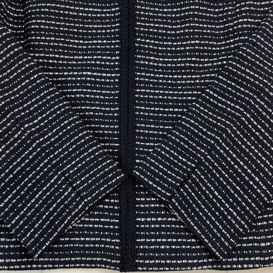 未使用タグ付 リフレクト ノーブルツイードジャケット ラメ ネイビー系 11