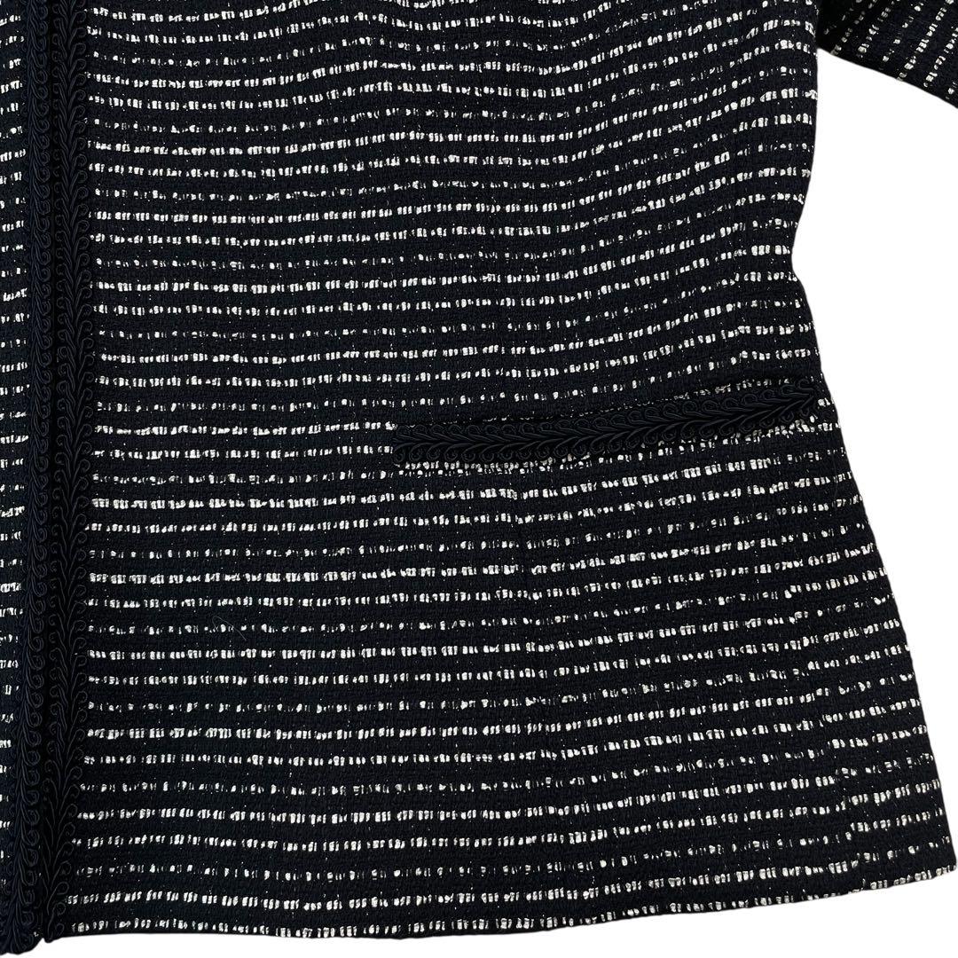 未使用タグ付 リフレクト ノーブルツイードジャケット ラメ ネイビー系 11