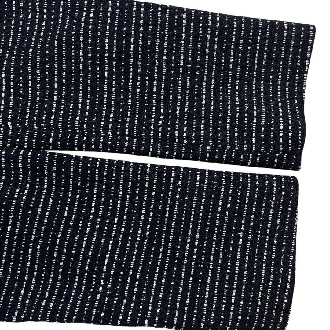 未使用タグ付 リフレクト ノーブルツイードジャケット ラメ ネイビー系 11