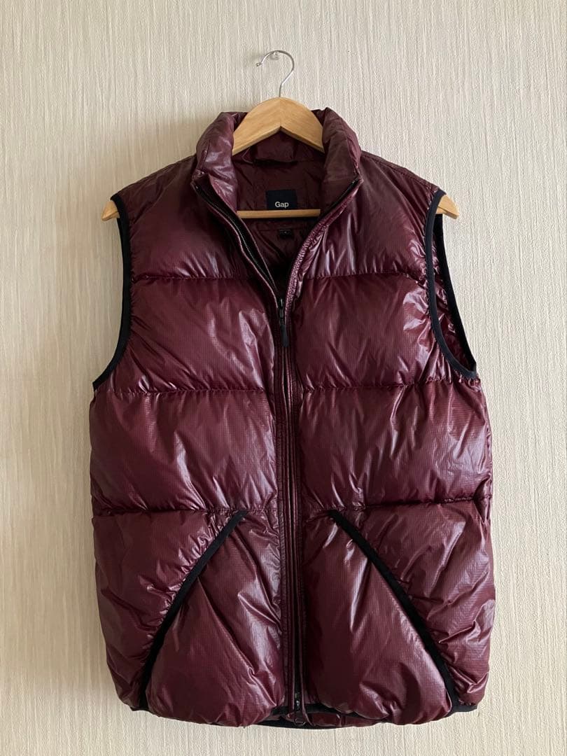 00s old GAP ダウンベスト　Wジップ　ボルドーS Y2K
