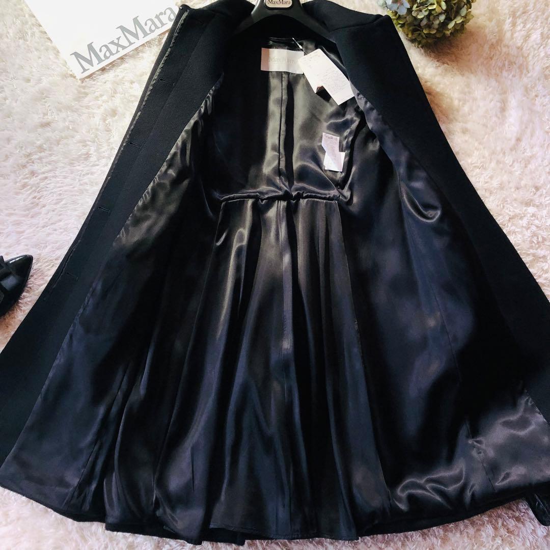 23万✨未使用 近年マックスマーラ ロングコート カシミヤ 白タグ ブラック L