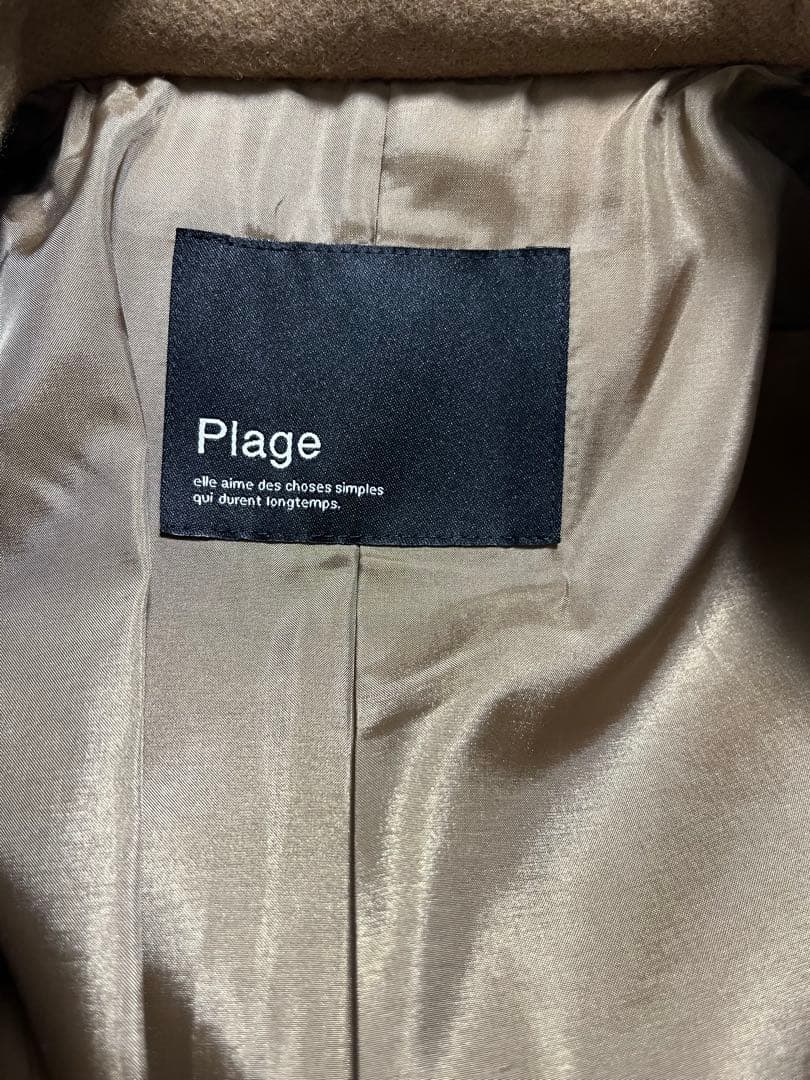 Plage ロングテーラードカラーコート　キャメル　38 プラージュ
