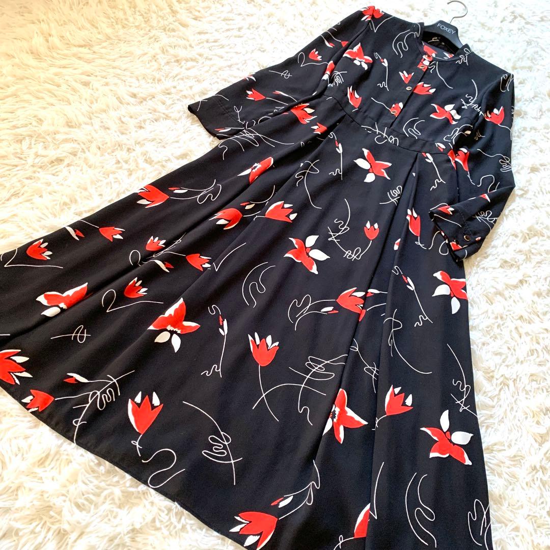 美品✨矢田亜希子さん着用 ダイアグラム ボックスタックプリントワンピース