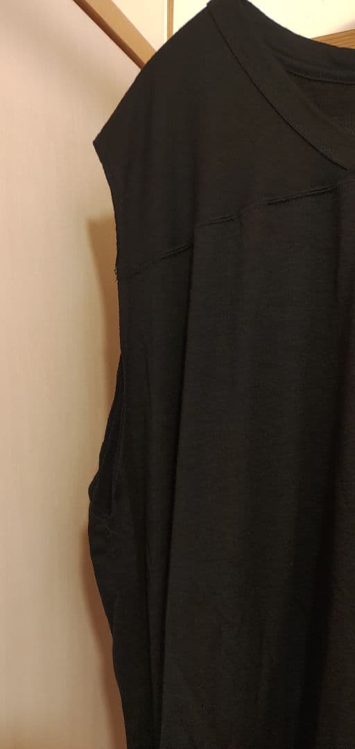 barbell object / wool ns top -BLACK　24SS