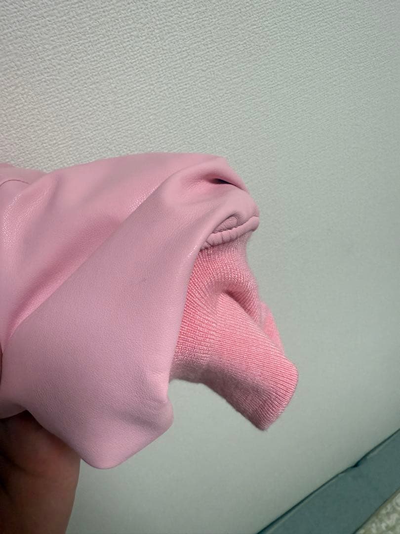 ジャケット・アウター BREATH FAUX LEATHER BOMBER JACKET / PINK