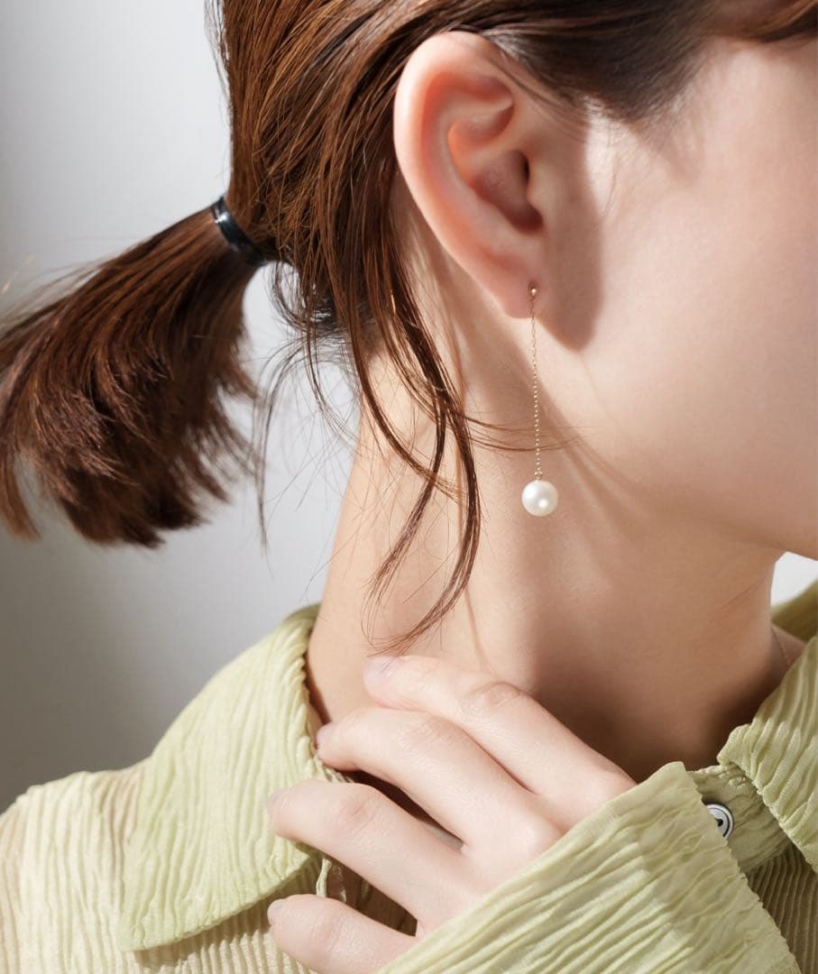 【Jewel closet by L&Co.】K10パールロングチェーンピアス